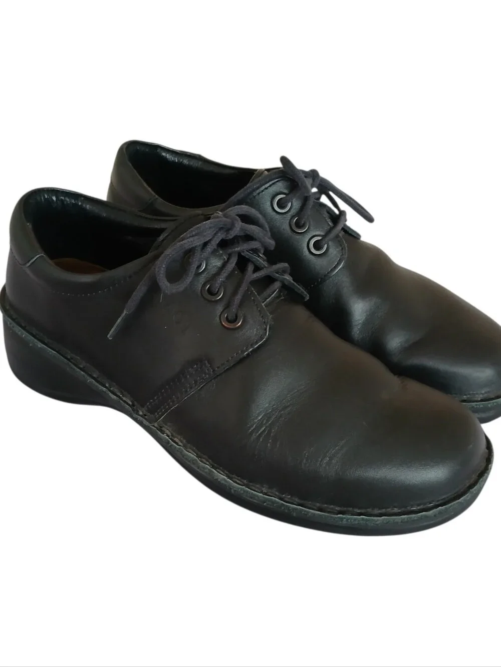 NAOT Leather Lace Up Oxford Comfort Shoes Women's 39/8 Black Sturdy Academia